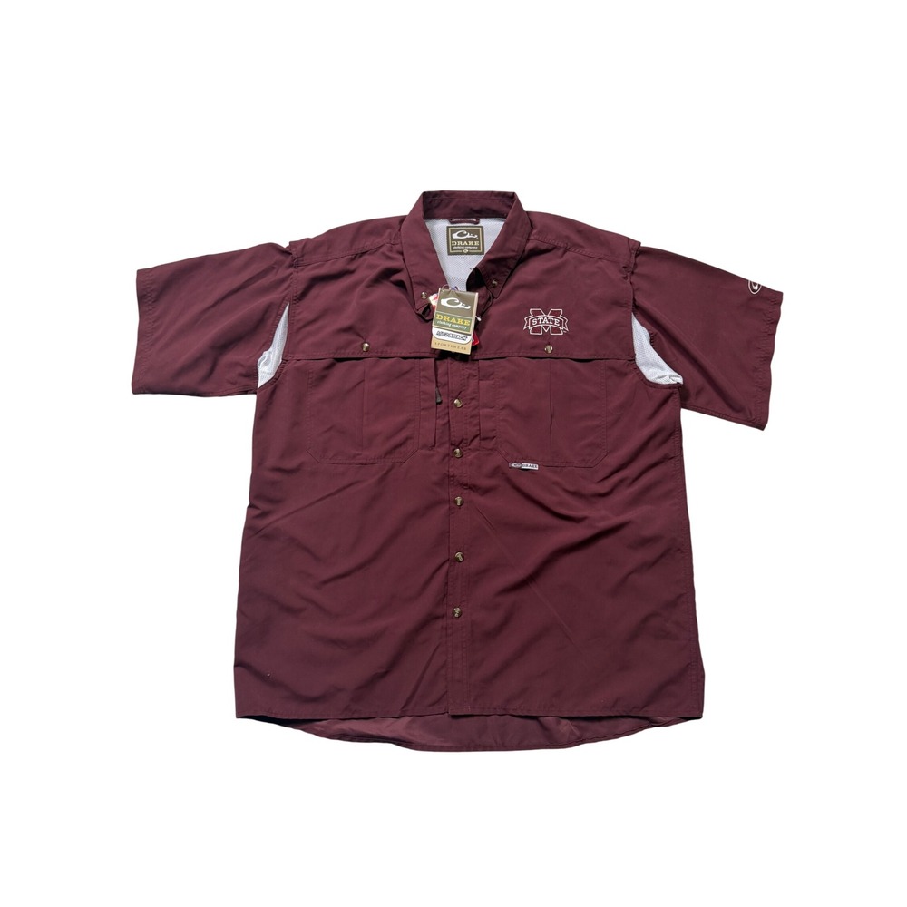 Drake Mississippi State Bulldogs Button Down Fishing Shirt – XL NWT